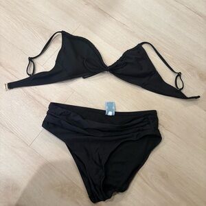 Shade & Shore Black Two-Piece Bikini Set
